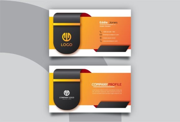 Black Orange Elegant Business Card