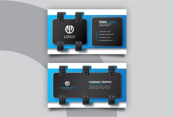 Blue and Black Business Card