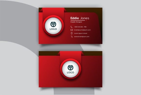 Gradient Dark Red Business Card