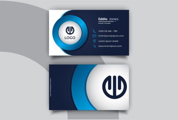 Modern Business Card Design: Futuristic Blue Business Card Templates